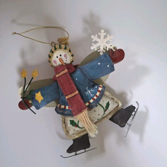 Snowflake Snowman Christmas Ornament Tree Holiday Decoration Winter Decor 5" - Picture 1 of 3